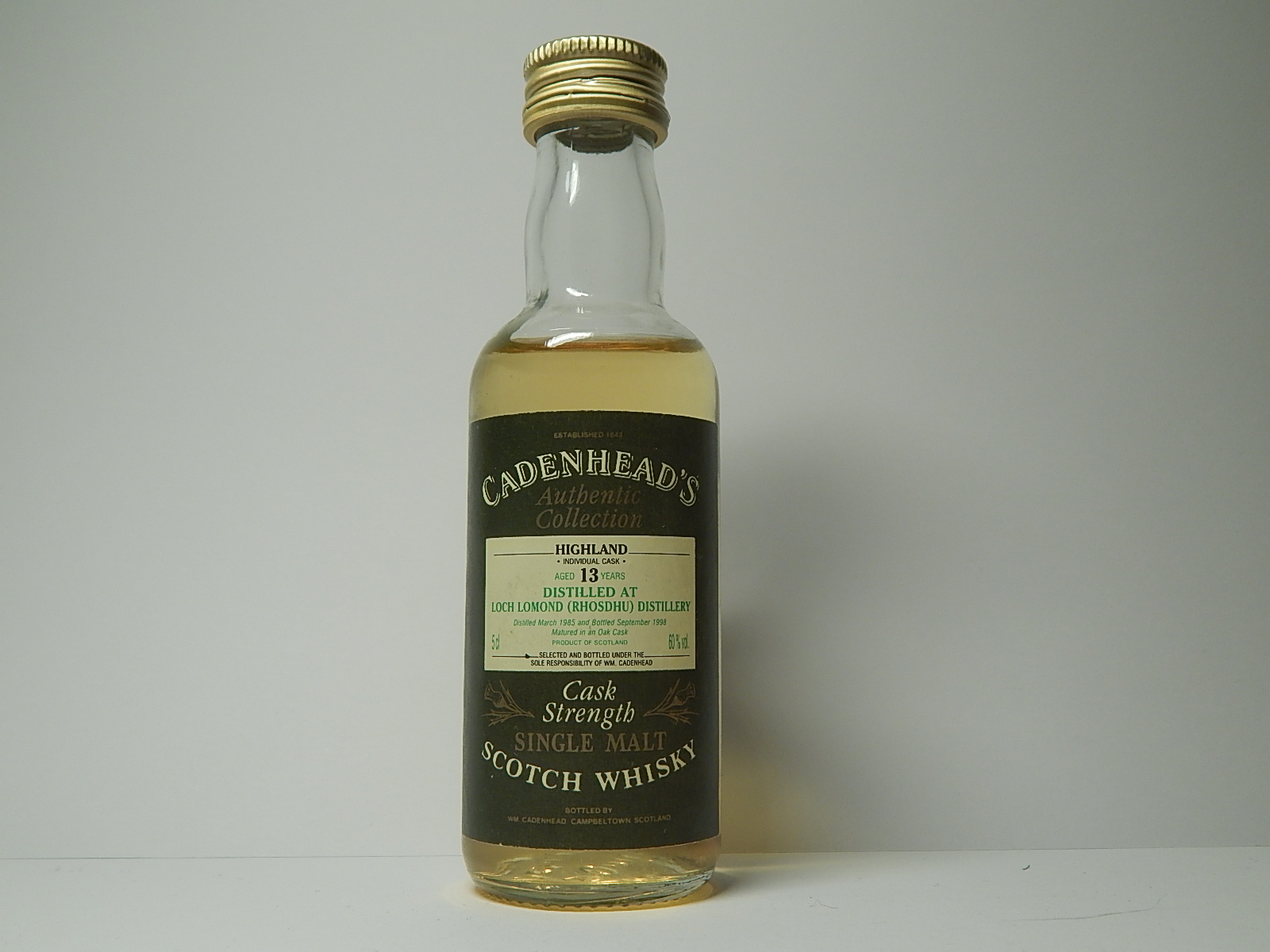 RHODSU HSMSW 13yo 1985-1998 "Cadenhead´s" 5cl 60,0%vol